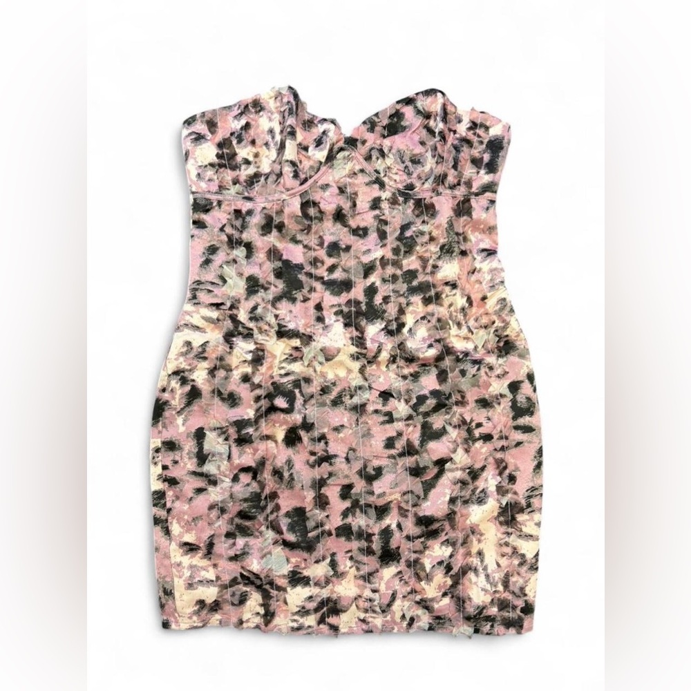 ASOS Pink bodycon dress with ruffle detail